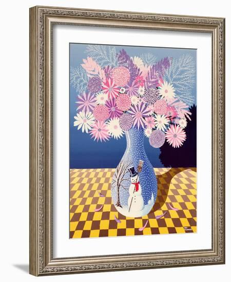 Snowman Vase-Peter Szumowski-Framed Giclee Print