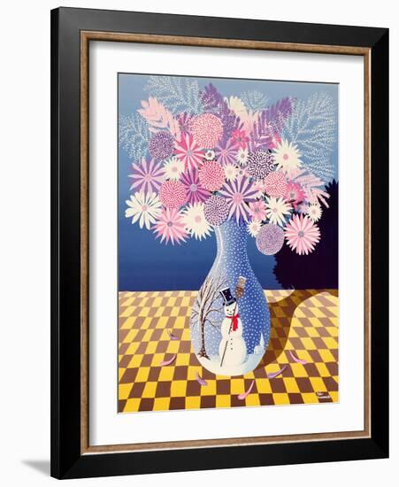 Snowman Vase-Peter Szumowski-Framed Giclee Print