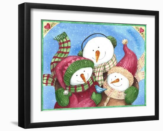 Snowman with Bluebird-Melinda Hipsher-Framed Giclee Print