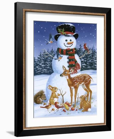 Snowman with Friends-William Vanderdasson-Framed Giclee Print