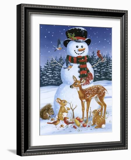 Snowman with Friends-William Vanderdasson-Framed Giclee Print