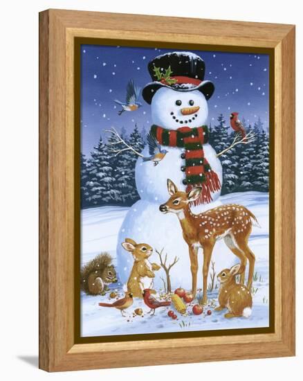 Snowman with Friends-William Vanderdasson-Framed Premier Image Canvas