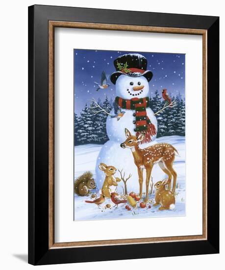 Snowman with Friends-William Vanderdasson-Framed Giclee Print