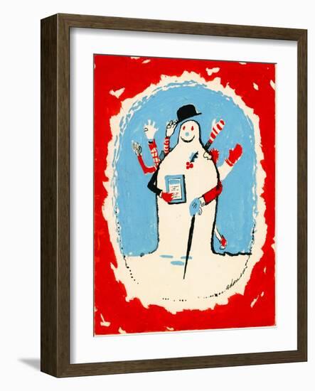 Snowman with Many Arms, 1970s-George Adamson-Framed Giclee Print