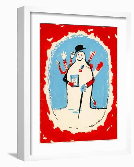 Snowman with Many Arms, 1970s-George Adamson-Framed Giclee Print
