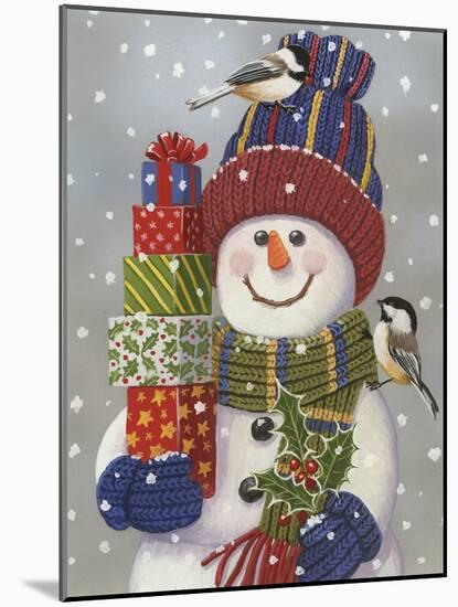 Snowman with Presents-William Vanderdasson-Mounted Giclee Print