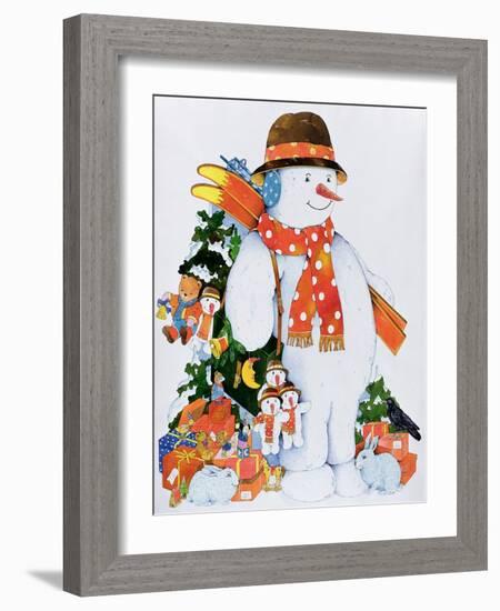 Snowman with Skis, 1998-Christian Kaempf-Framed Giclee Print