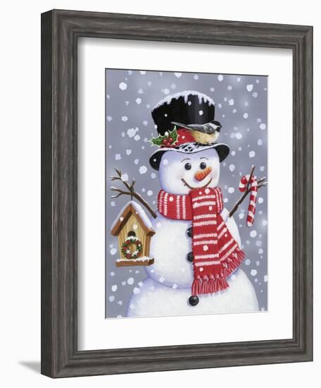 Snowman with Tophat-William Vanderdasson-Framed Giclee Print