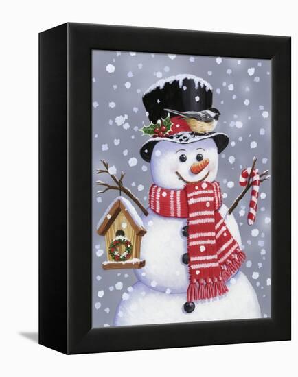 Snowman with Tophat-William Vanderdasson-Framed Premier Image Canvas