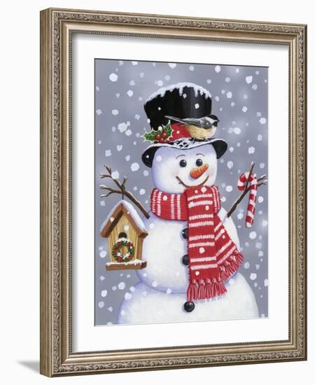 Snowman with Tophat-William Vanderdasson-Framed Giclee Print