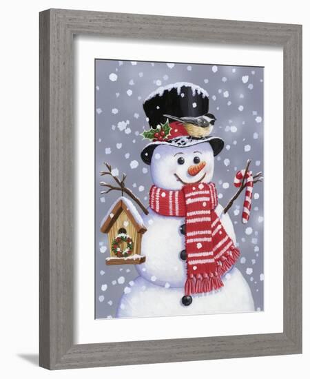 Snowman with Tophat-William Vanderdasson-Framed Giclee Print