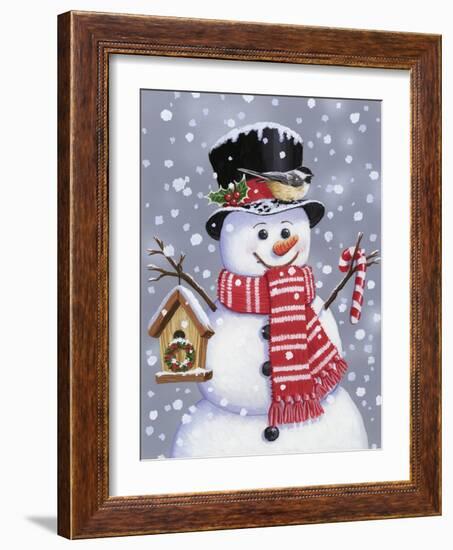 Snowman with Tophat-William Vanderdasson-Framed Giclee Print