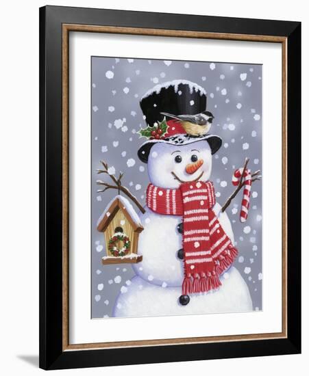 Snowman with Tophat-William Vanderdasson-Framed Giclee Print