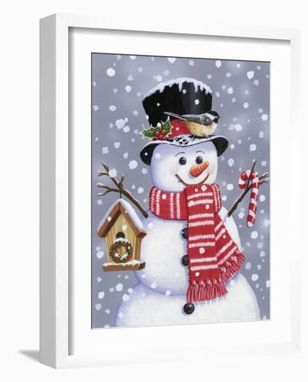 Snowman with Tophat-William Vanderdasson-Framed Giclee Print