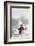 Snowman with Winter Snow Background-Sandralise-Framed Photographic Print