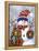 Snowman with Wreath-William Vanderdasson-Framed Premier Image Canvas