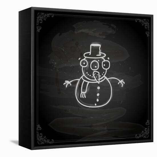 Snowman-Ozerina Anna-Framed Stretched Canvas