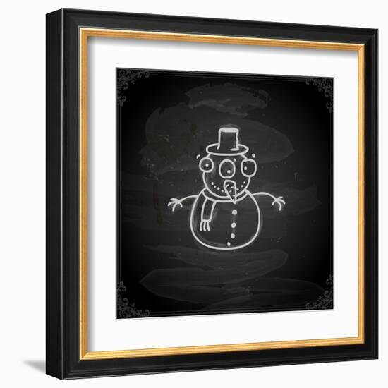 Snowman-Ozerina Anna-Framed Art Print