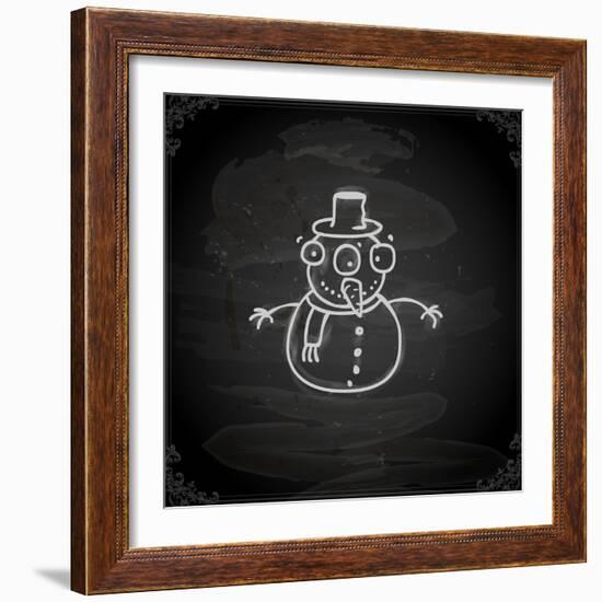 Snowman-Ozerina Anna-Framed Art Print