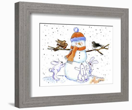 Snowman-Jennifer Zsolt-Framed Giclee Print