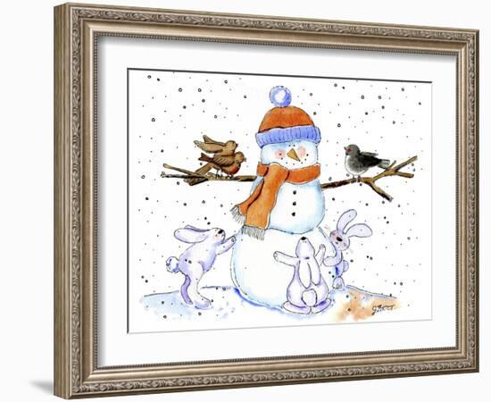 Snowman-Jennifer Zsolt-Framed Giclee Print