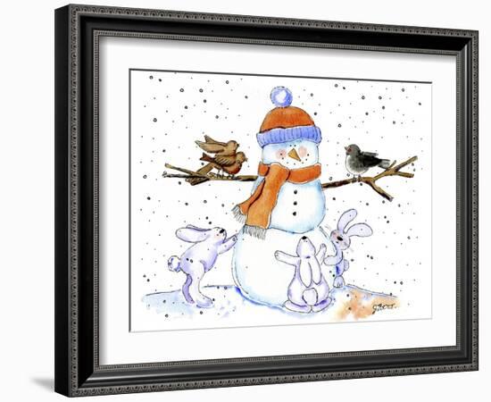 Snowman-Jennifer Zsolt-Framed Giclee Print