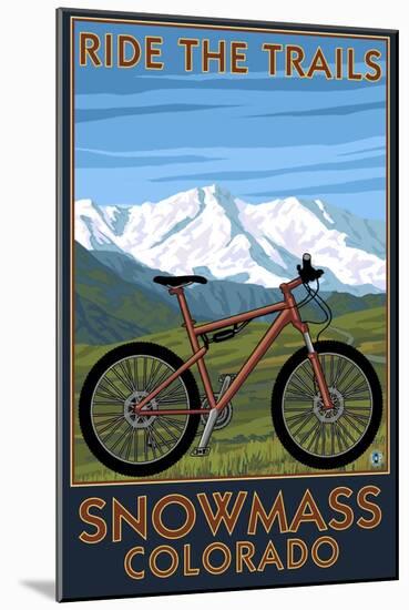 Snowmass, Colorado - Ride the Trails-Lantern Press-Mounted Art Print