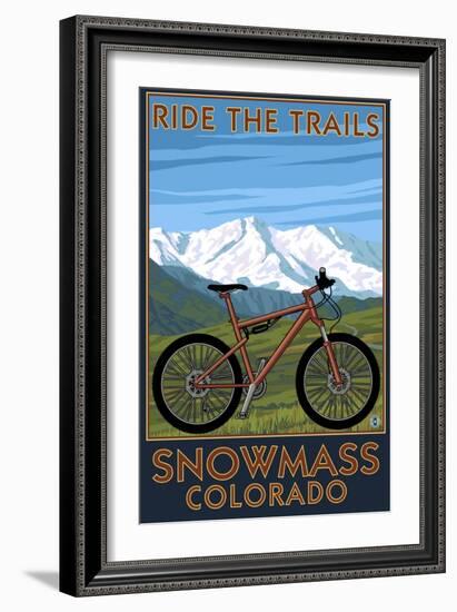 Snowmass, Colorado - Ride the Trails-Lantern Press-Framed Art Print