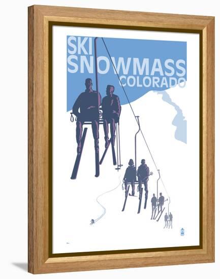 Snowmass, Colorado - Ski Lift-Lantern Press-Framed Stretched Canvas