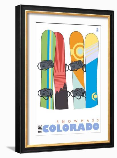 Snowmass, Colorado, Snowboards in the Snow-Lantern Press-Framed Art Print