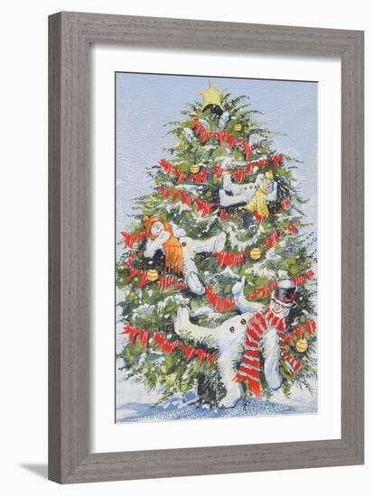 Snowmen in a Christmas Tree, 1999-David Cooke-Framed Giclee Print