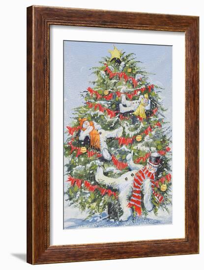 Snowmen in a Christmas Tree, 1999-David Cooke-Framed Giclee Print