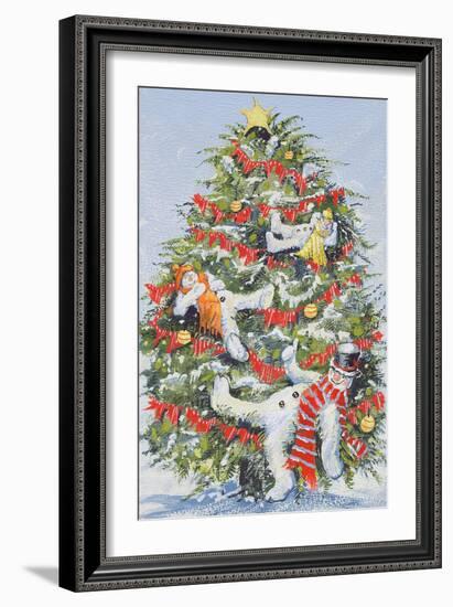 Snowmen in a Christmas Tree, 1999-David Cooke-Framed Giclee Print