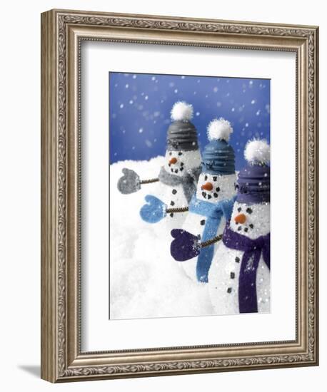 Snowmen in a Row-Gaetano-Framed Premium Photographic Print