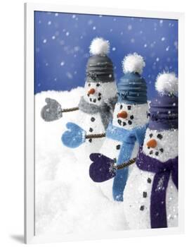 Snowmen in a Row-Gaetano-Framed Premium Photographic Print
