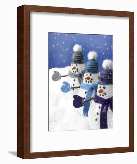 Snowmen in a Row-Gaetano-Framed Photographic Print