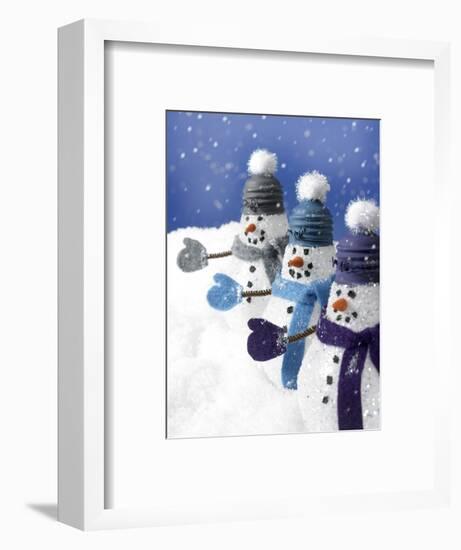 Snowmen in a Row-Gaetano-Framed Photographic Print