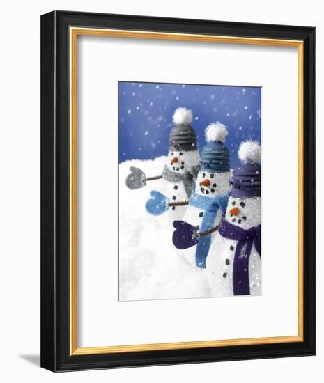 Snowmen in a Row-Gaetano-Framed Photographic Print