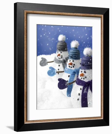 Snowmen in a Row-Gaetano-Framed Photographic Print