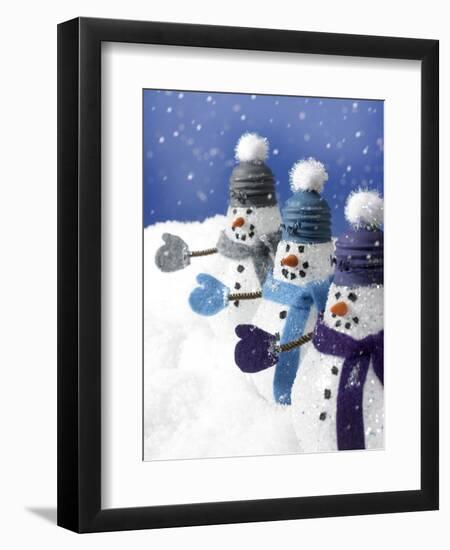 Snowmen in a Row-Gaetano-Framed Photographic Print