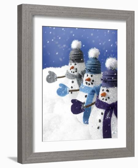 Snowmen in a Row-Gaetano-Framed Photographic Print