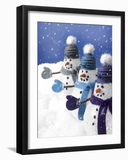 Snowmen in a Row-Gaetano-Framed Photographic Print