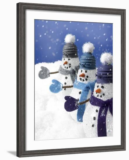 Snowmen in a Row-Gaetano-Framed Photographic Print