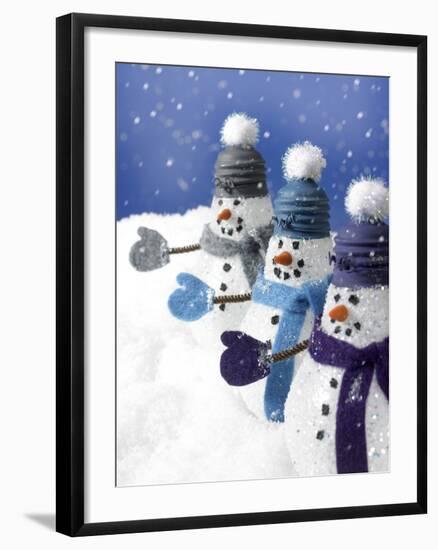 Snowmen in a Row-Gaetano-Framed Photographic Print