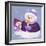 Snowmen in Purple with Candle-Beverly Johnston-Framed Giclee Print