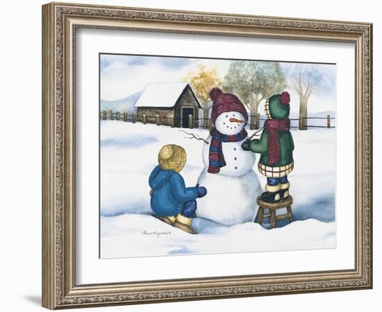 Snowmen-Laurie Korsgaden-Framed Giclee Print