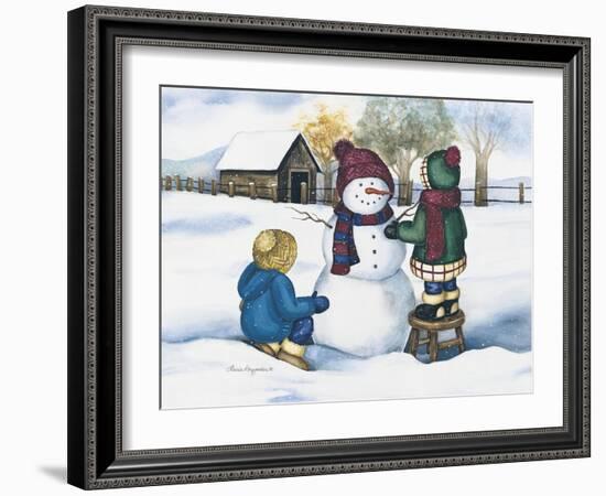 Snowmen-Laurie Korsgaden-Framed Giclee Print