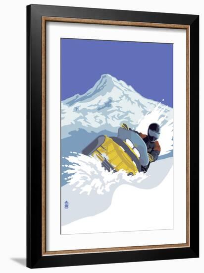 Snowmobile-Lantern Press-Framed Art Print
