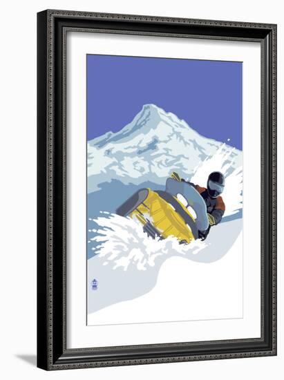 Snowmobile-Lantern Press-Framed Art Print