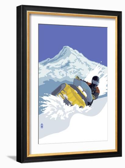 Snowmobile-Lantern Press-Framed Art Print